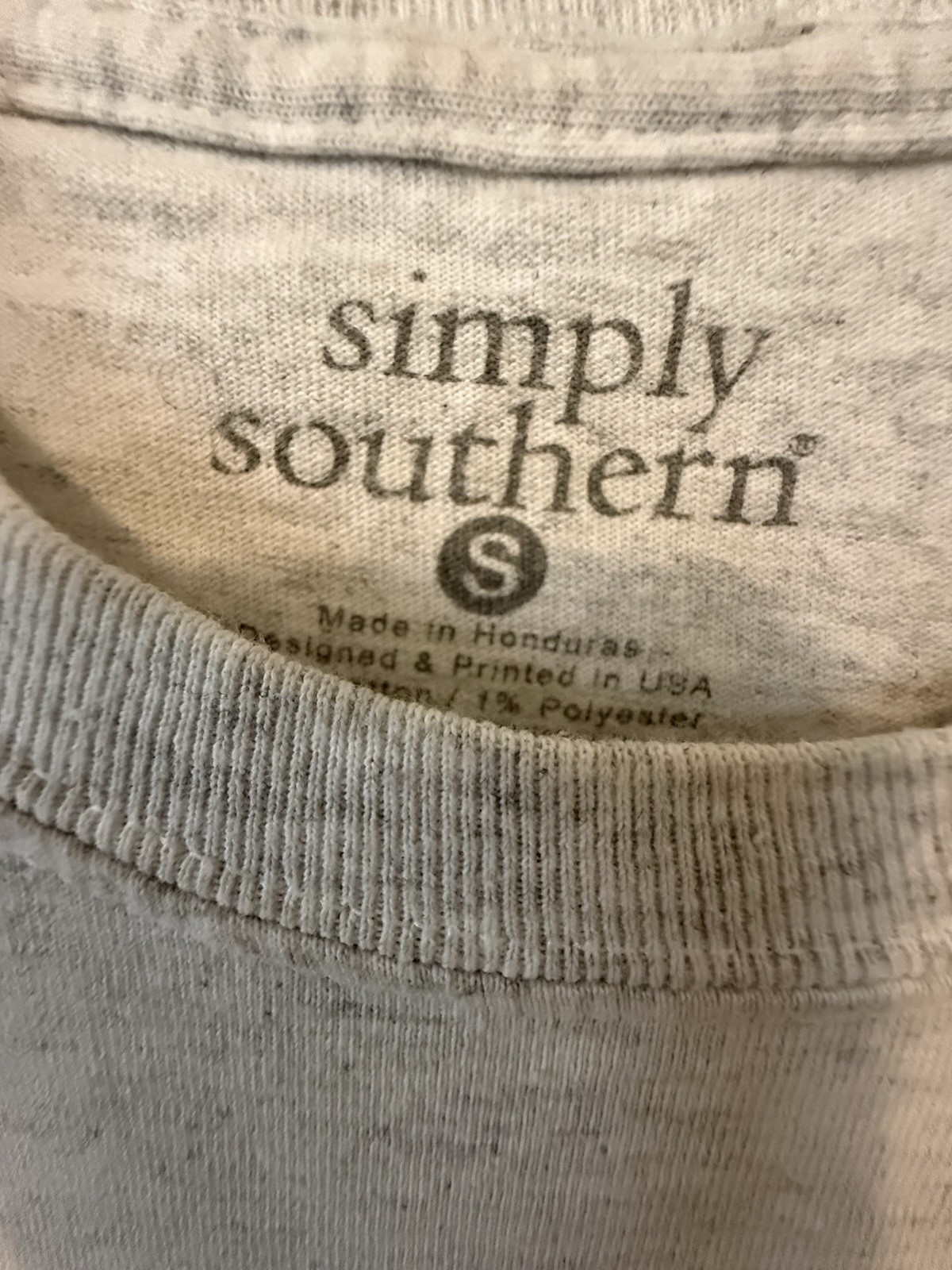 Simply Southern Women’s Gray Crew Neck Long Sleeve Graphic Print T-Shirt S