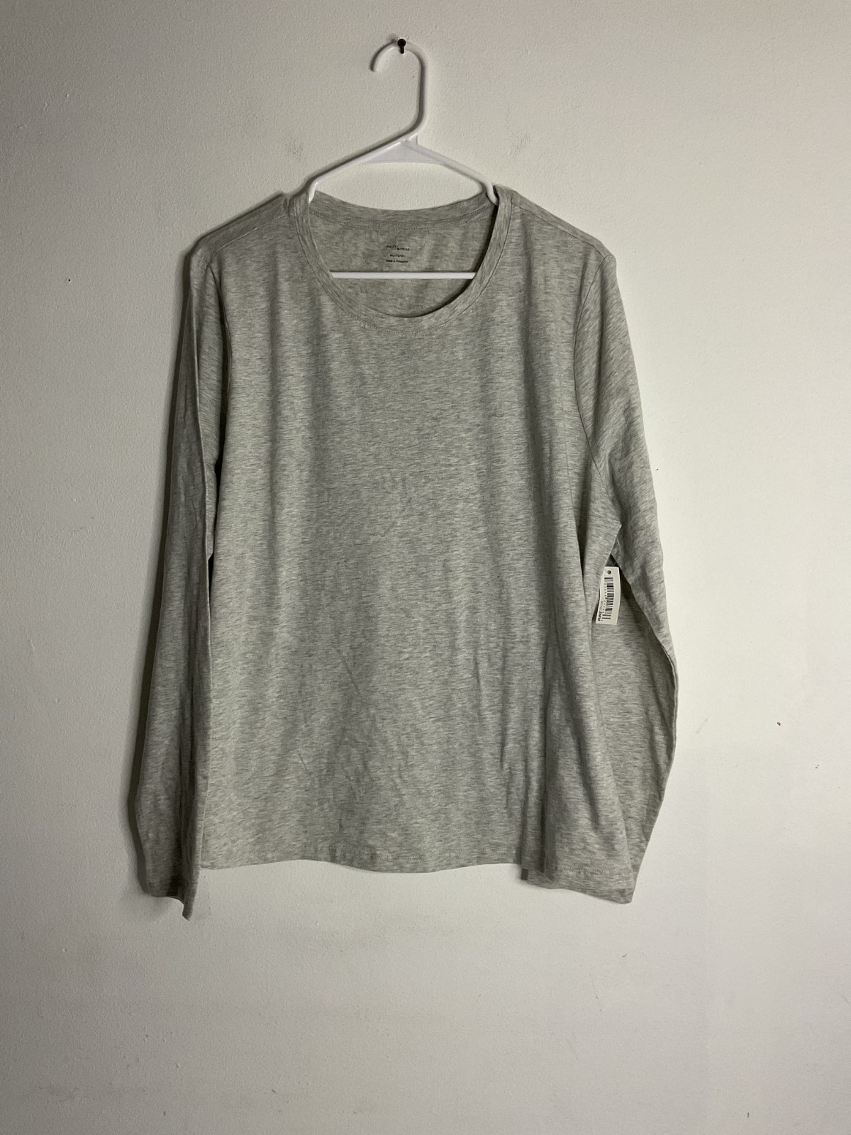 Daily Ritual Women’s 100% Cotton Gray Long Sleeve Shirt Size XXL
