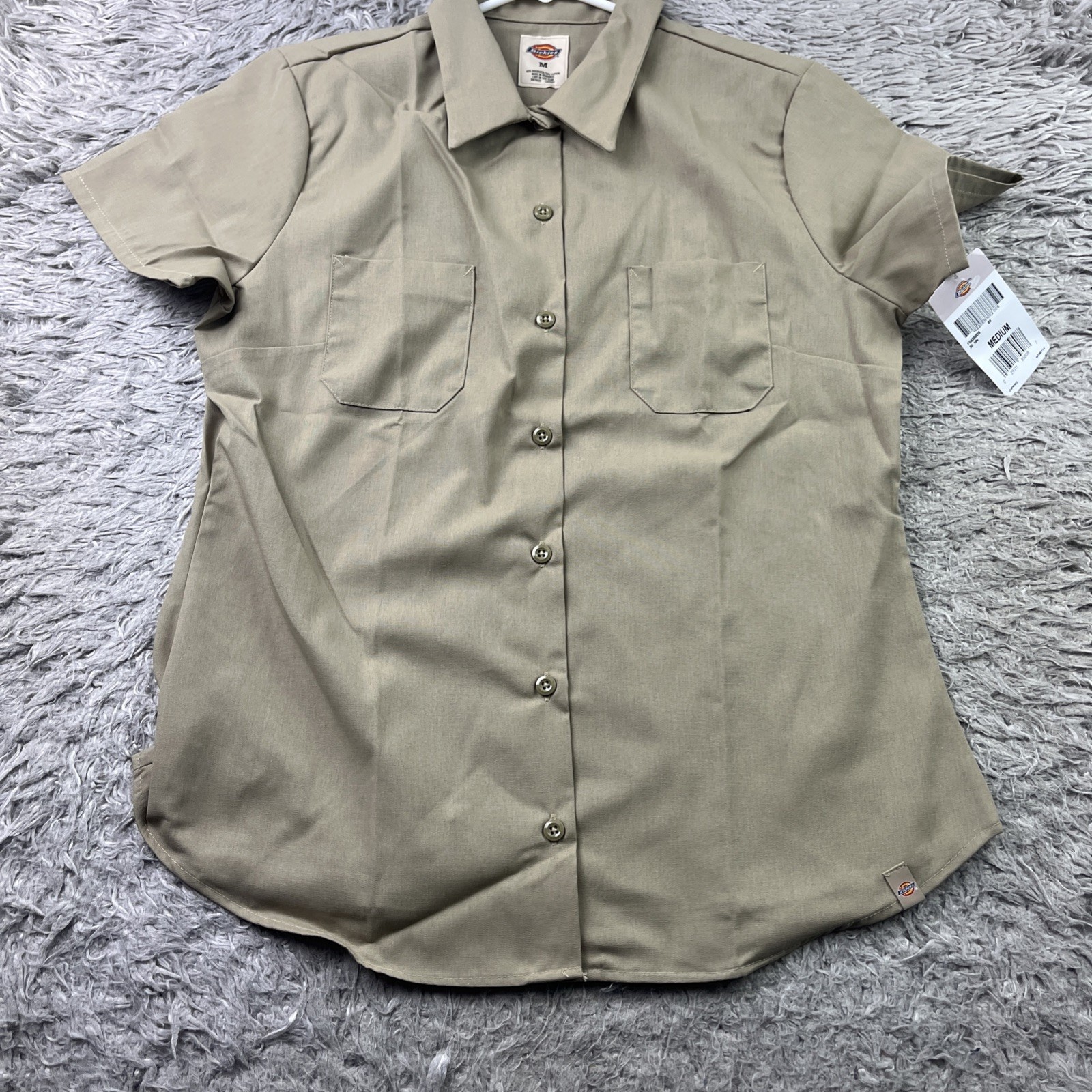 Dickies Work Shirt Womens Medium Short Sleeve Button Front Uniform Industrial