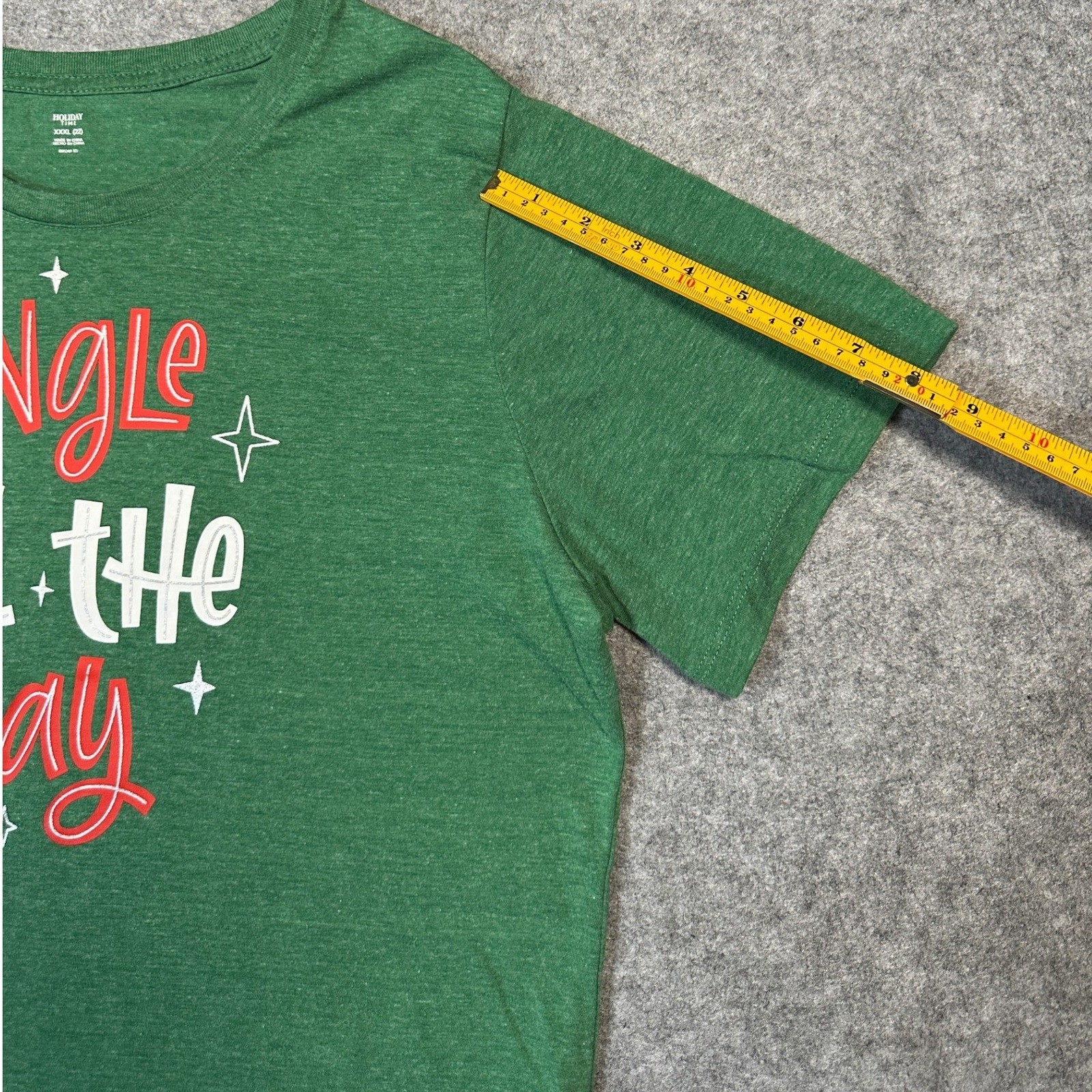 Holiday Time Womens Green Jingle All The Way Christmas Graphic T-Shirt XXXL 22