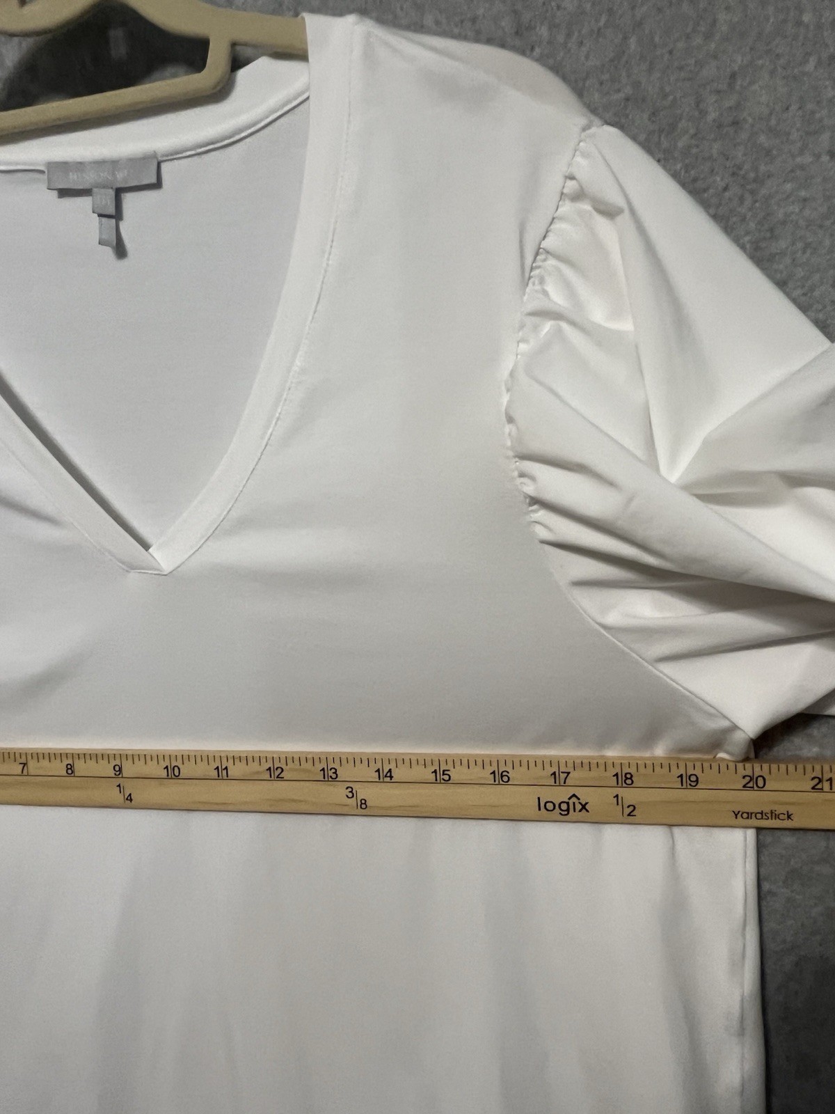 Hinson Wu Elbow Sleeve Kaitlyn White Bubble Puff Sleeve Top Shirt Sz M Popover