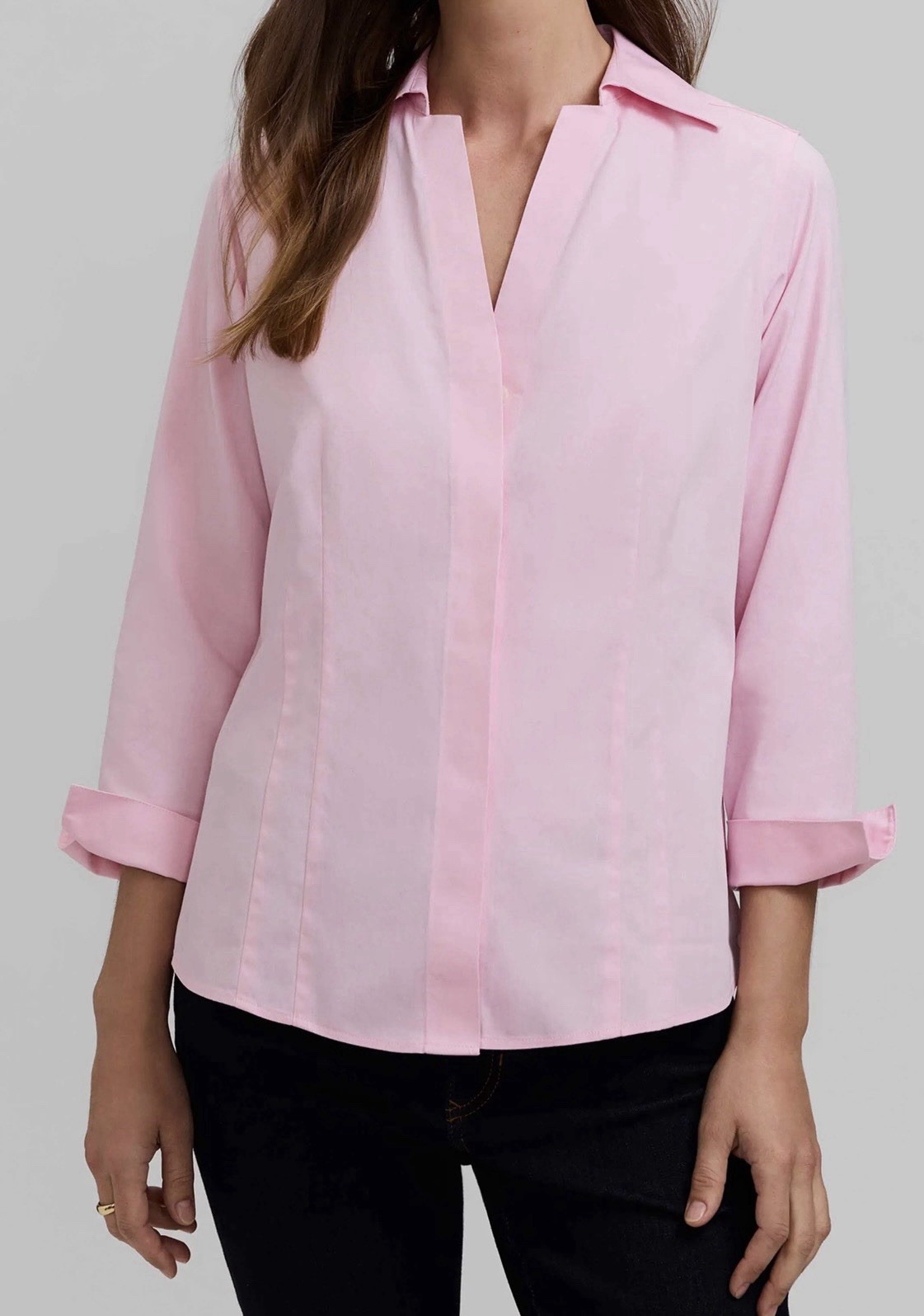 Foxcroft Taylor Fitted Non Iron Button Down Pink Size 14
