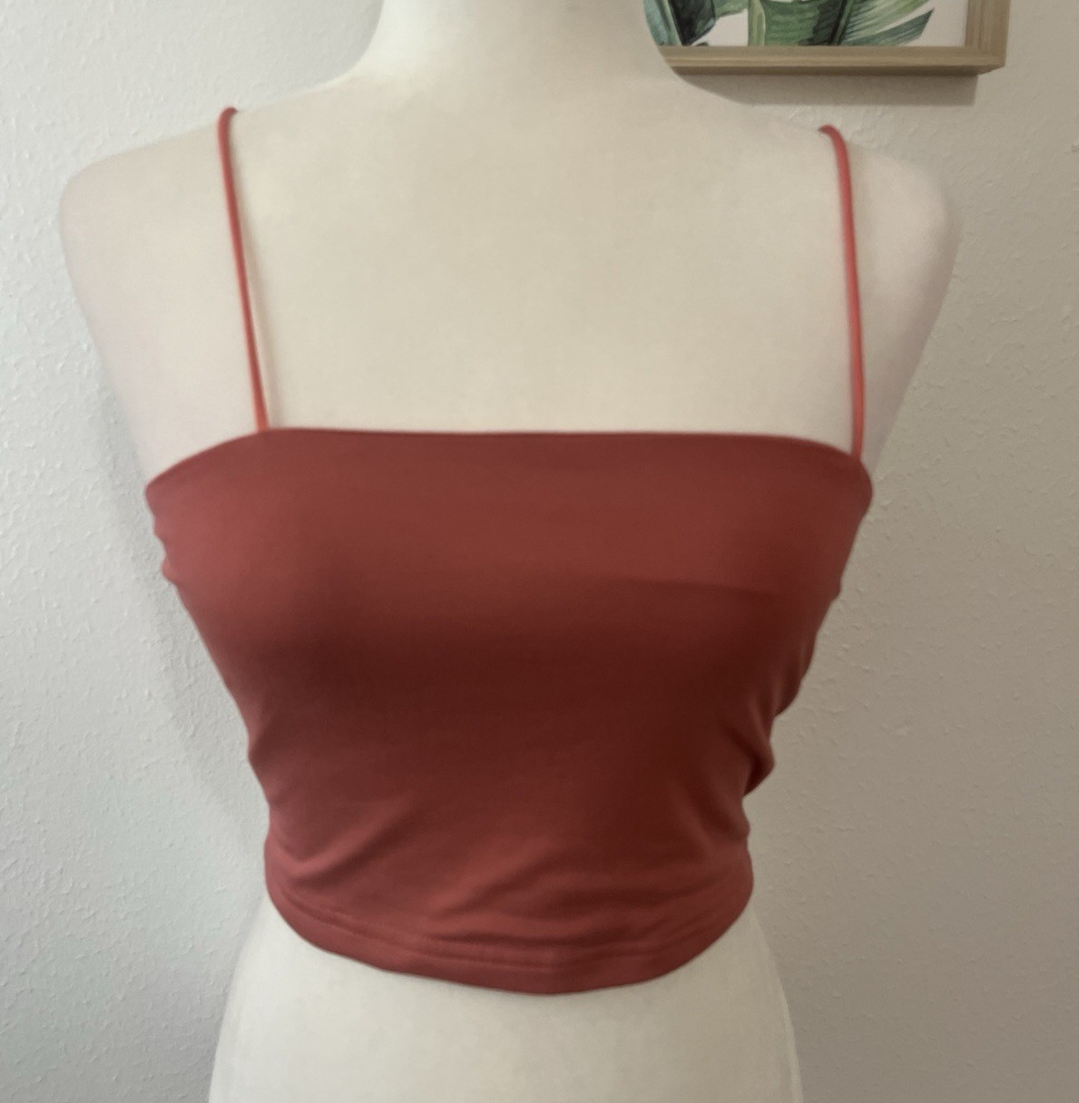 Crop Tank Top Spaghetti Strap Dusty Rose