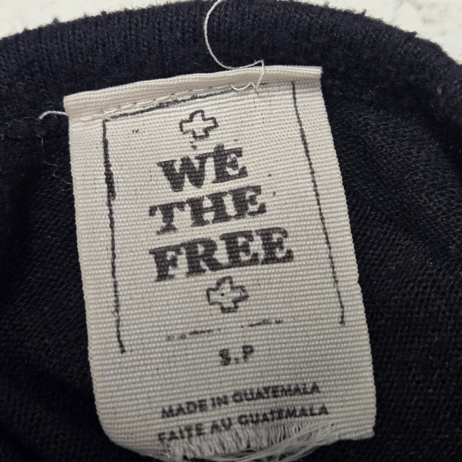 We The Free Free People Coziest Tank Top Oversized Raw Edges Women’s Small Black