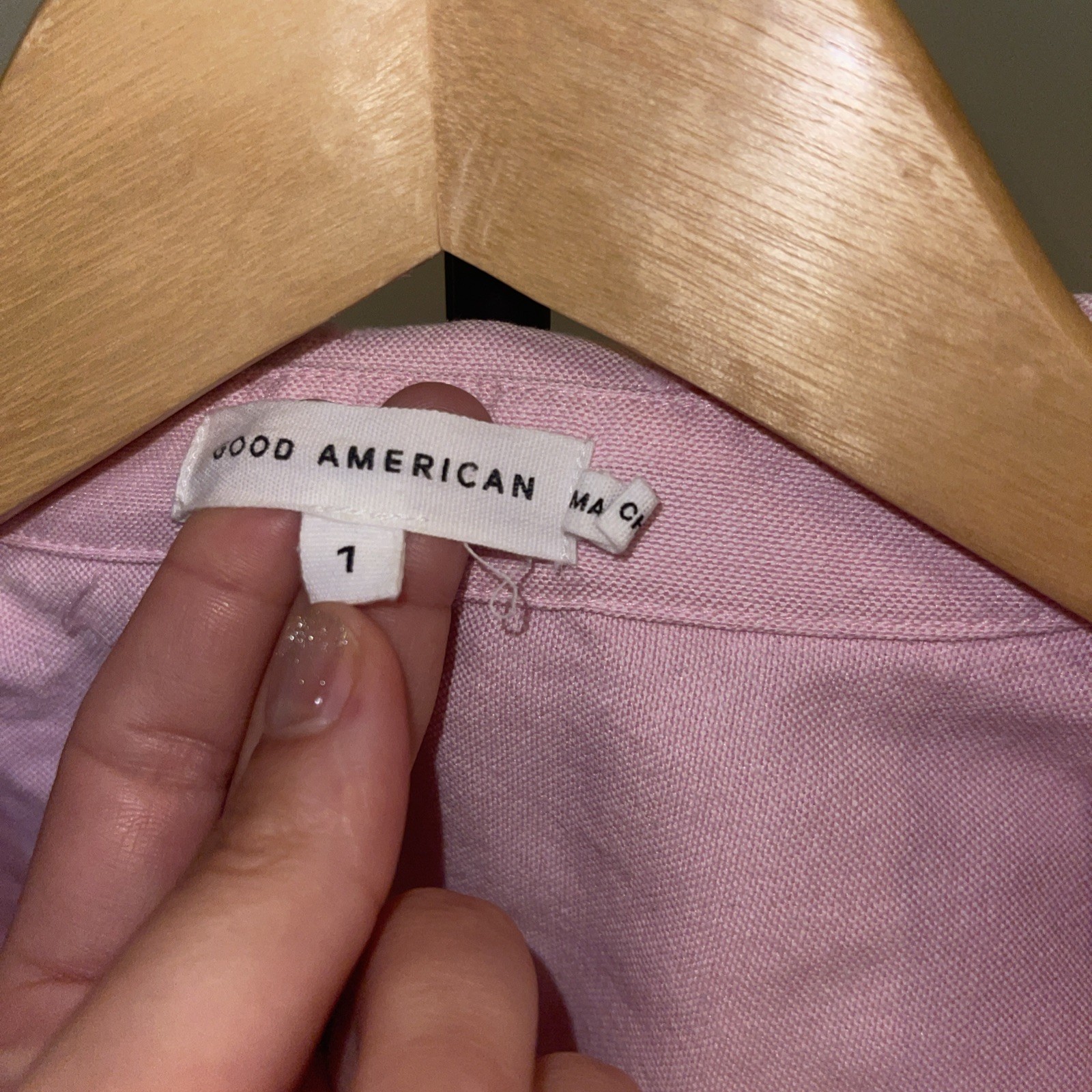 NWT Good American White Oxford Cropped Cotton Shirt Size 1