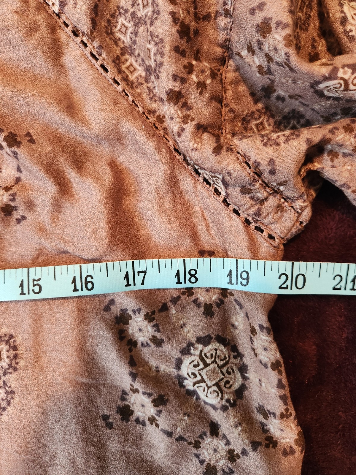 Sonoma Life + Style Women’s Blouse With Tank Liner Size Med Geometric Browns