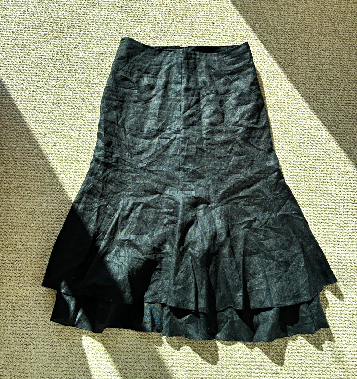 Apostrophe Women’s Black Solid Strapless Ruffle Satin Zip Tube Top Size M
