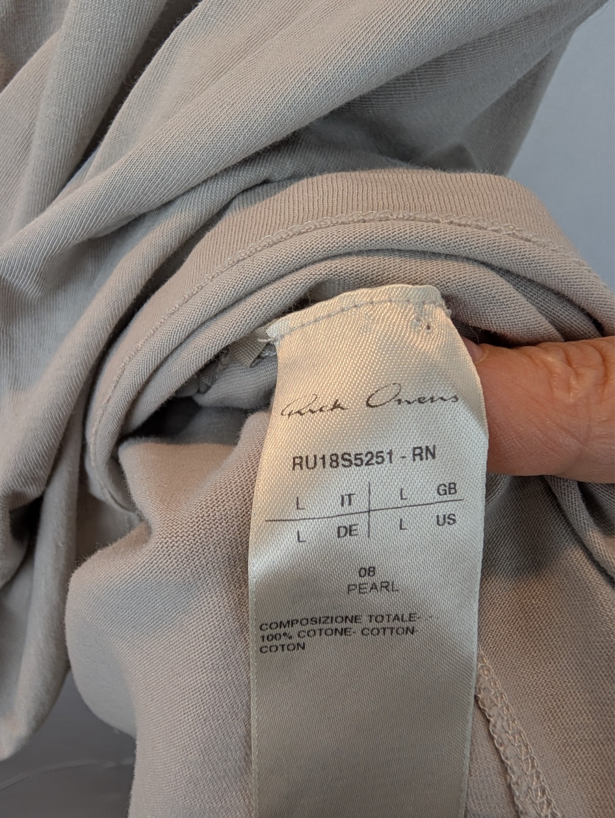 Rick Owens Birkenstock 2018 long T-shirt size L(fits smaller) in VGUC