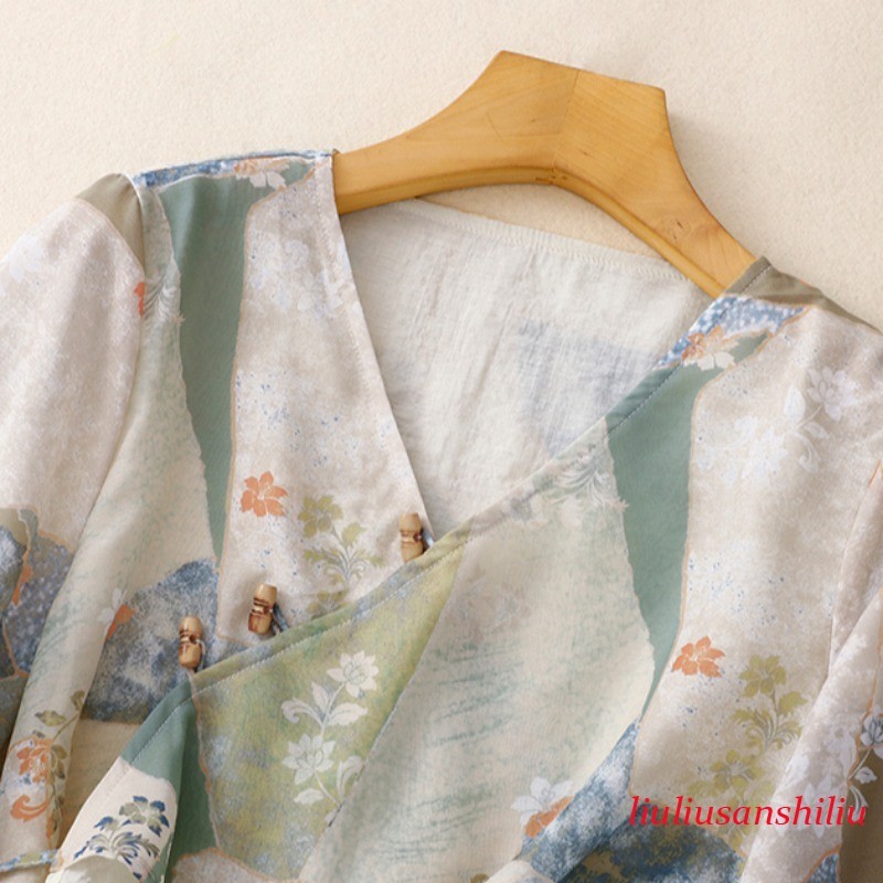 Women Japanese Vintage Style Top Lace Up Cardigan Ethnic Hanfu Blouse Casual New