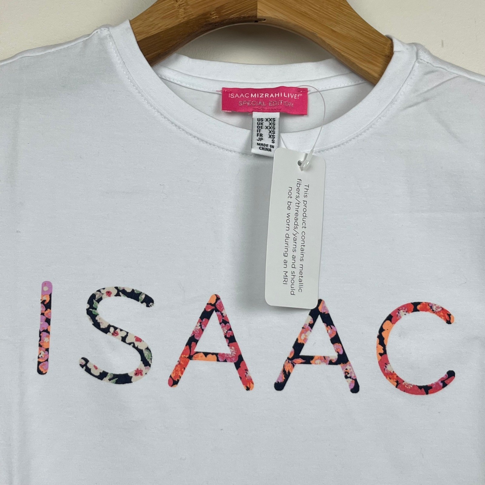 Isaac Mizrahi Live Special Edition White Floral Graphic Tee XXS A375027