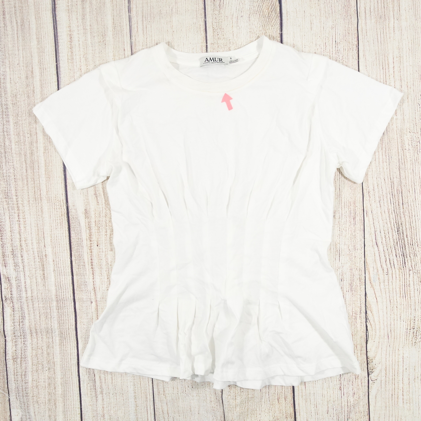 AMUR OFF WHITE IVORY SMALL JENDAYI FITTED TEE WOMENS DEFECT