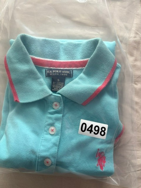 U.S Polo Assn. Womens Aqua Polo Shirt Size S Short Sleeve Logo Embroidered