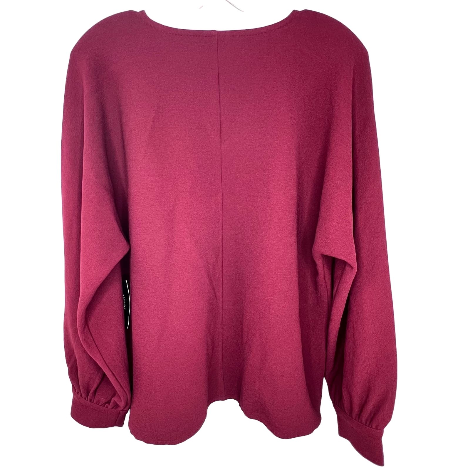 New Alfani Size Large Red Balloon Long Sleeve V-Neck Blouse Top