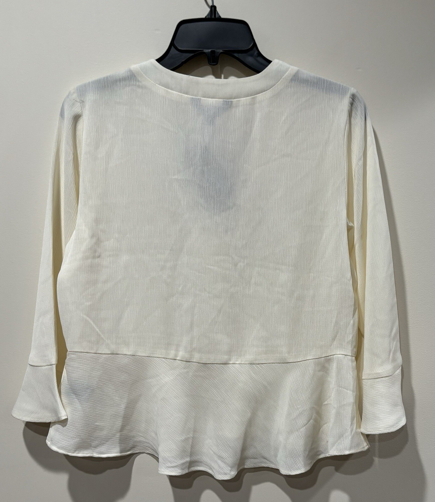 NWT FRYE Lace Up Sheer Ruffle Top in Cream Women’s Size Small