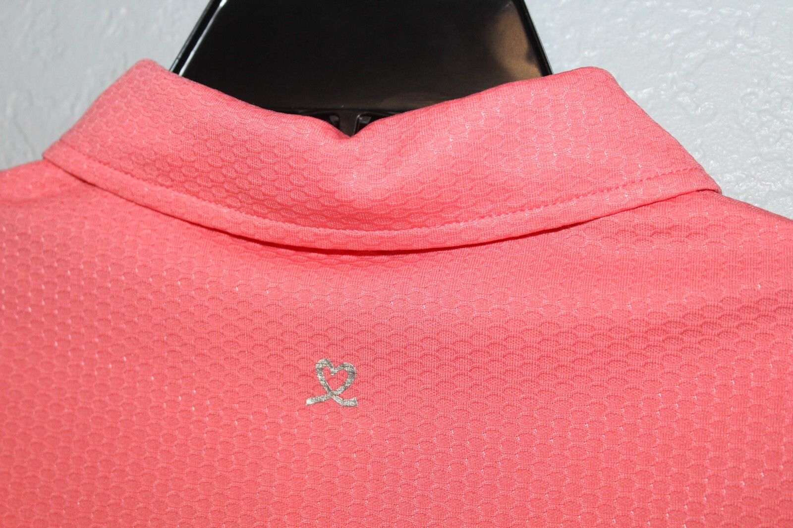 NEW Daily Sports Honeycomb Structured Sleeveless Golf Polo Shirt in Coral XS NWT