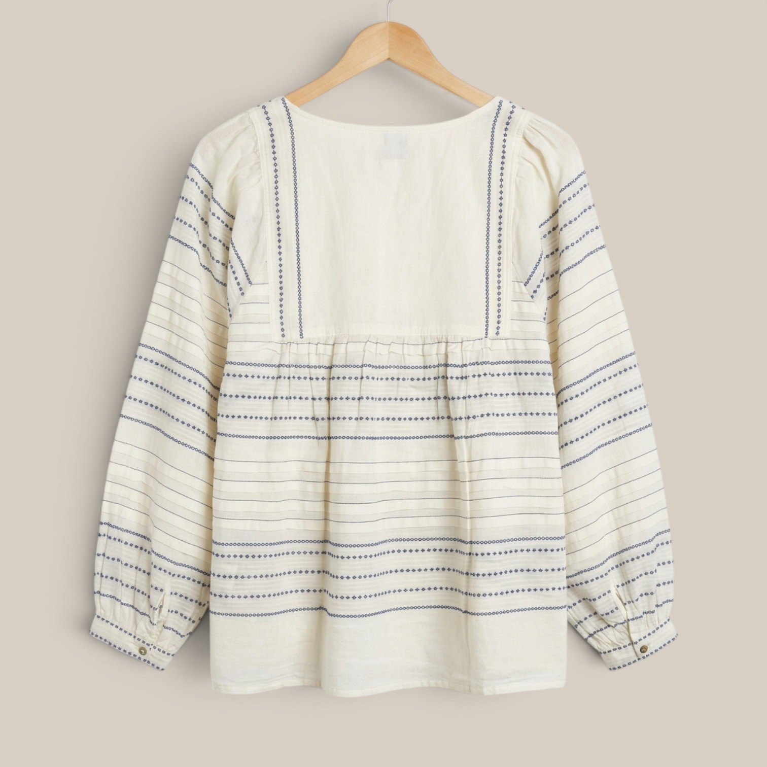 Velvet Graham Spencer Piper Paros Embroidered Peasant Blouse Tunic Cotton Small