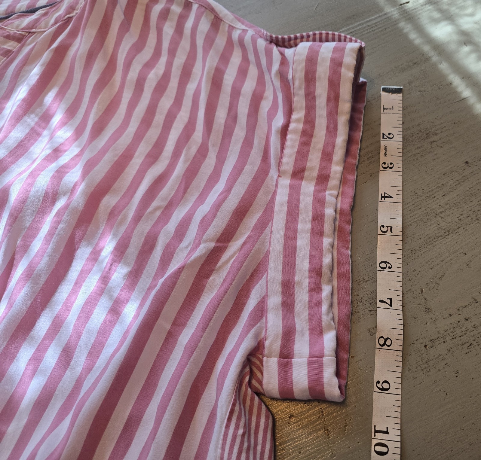 NWT Jane + Delancey Women’s 3X Striped Notch Neckline Pink & White Top Pullover