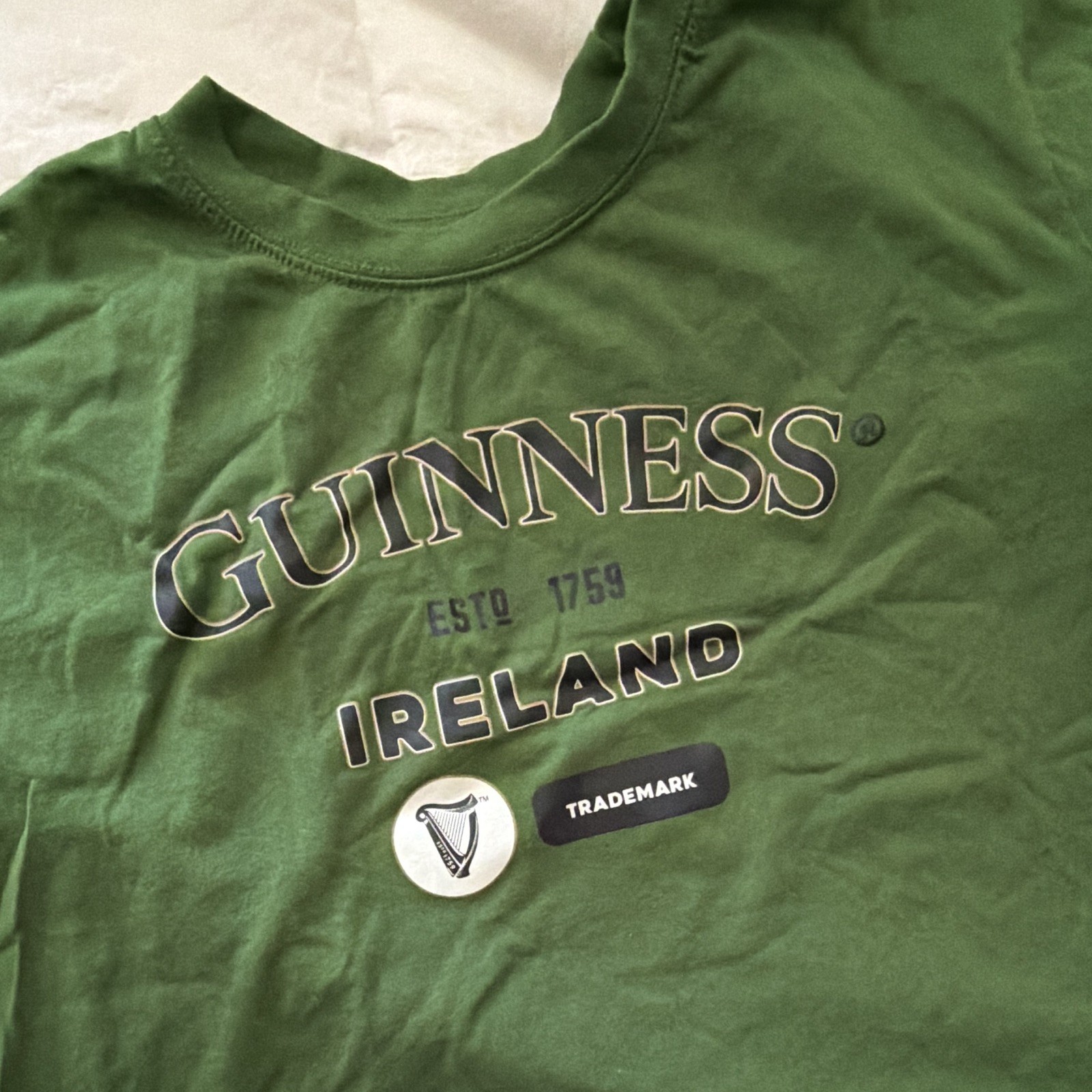 Guinness Beer Ireland Green Cropped T-Shirt | Women’s XL | Boxy Fit