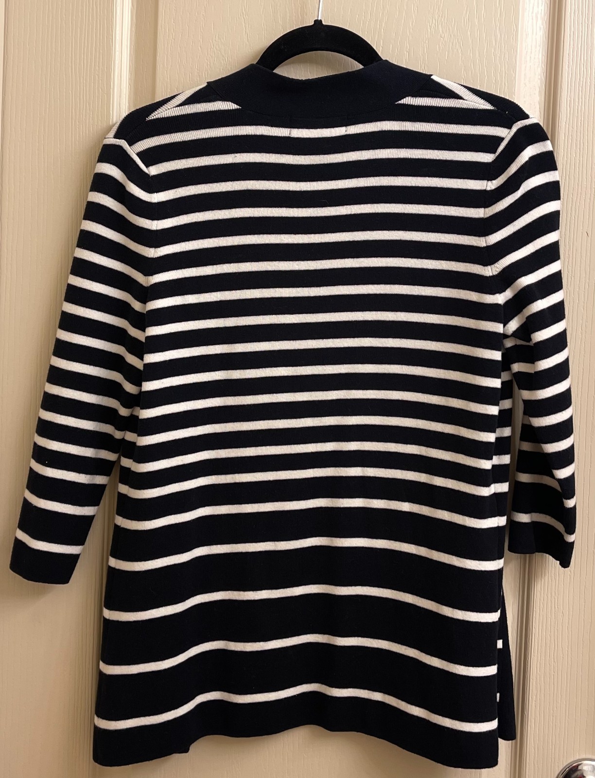 Nouveaux Women’s Black and White Striped Knit Cardigan Size S