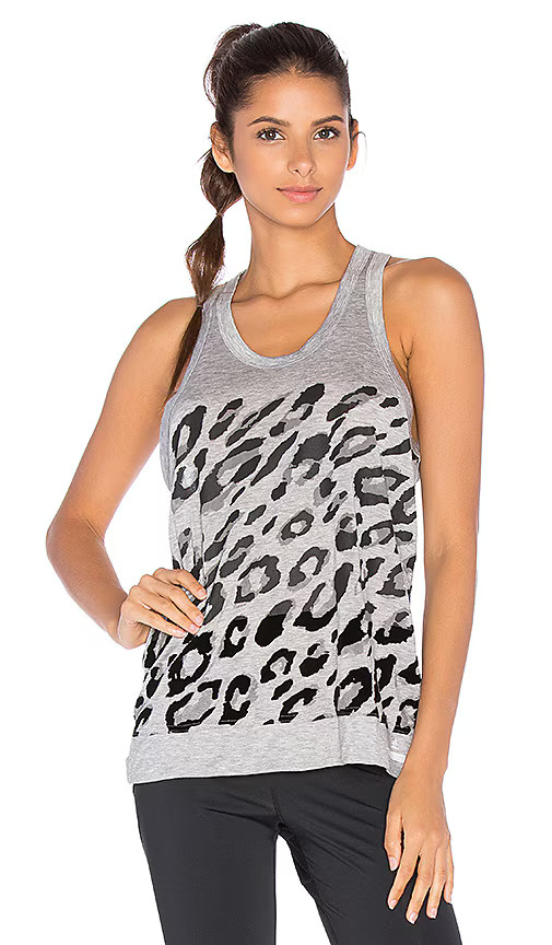 Stella‎ McCartney Womens Adidas Animal Print Tank Top Size S Gray Black Athletic