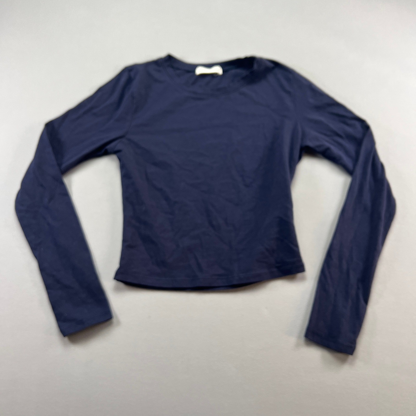 Active USA Cropped Top Womens Medium Navy Blue Cotton Stretch Athletic Training