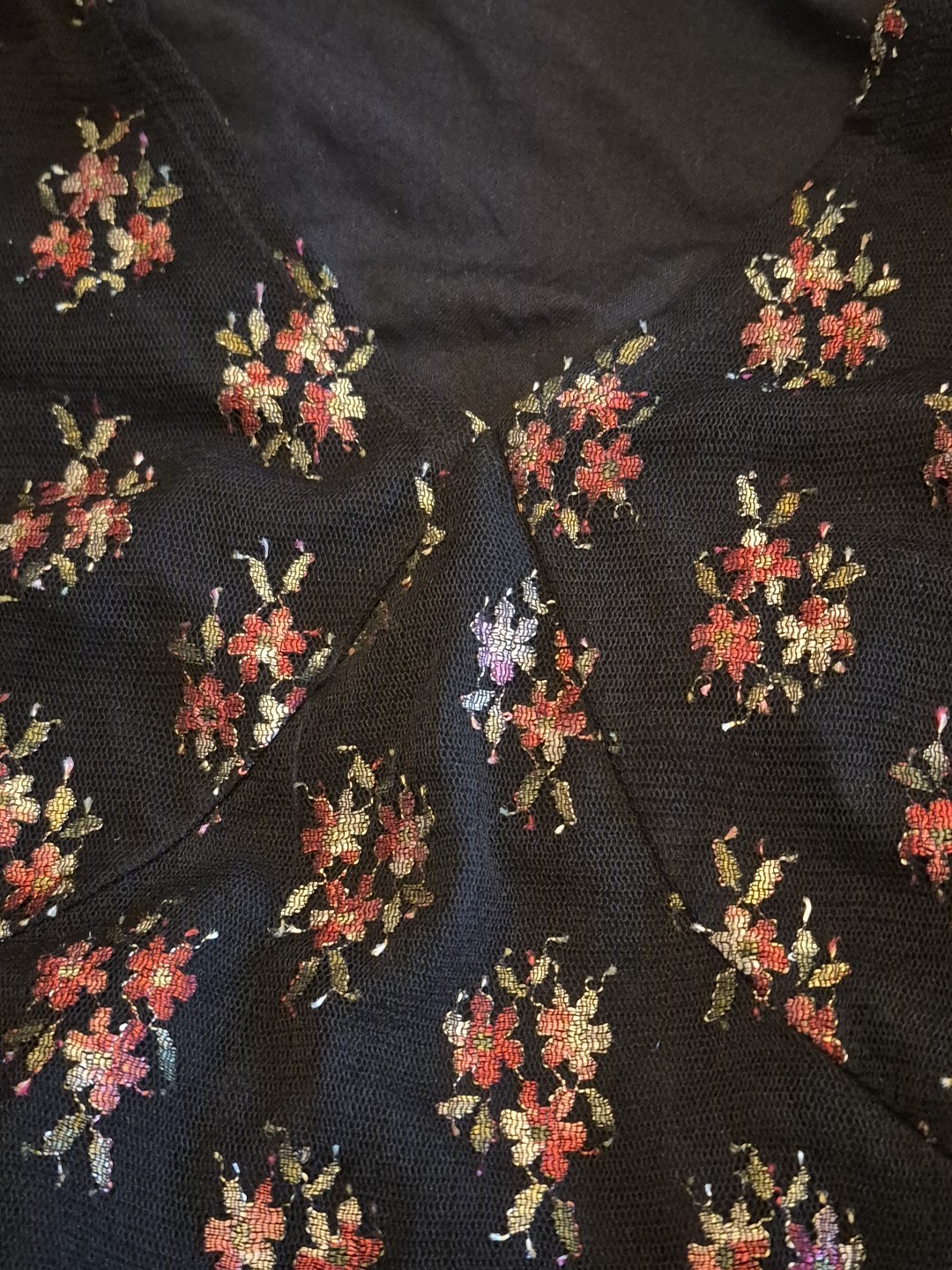 Style & Co Women’s Top Blouse Stretchable Black Lined Embroidered Size 1X NWOT