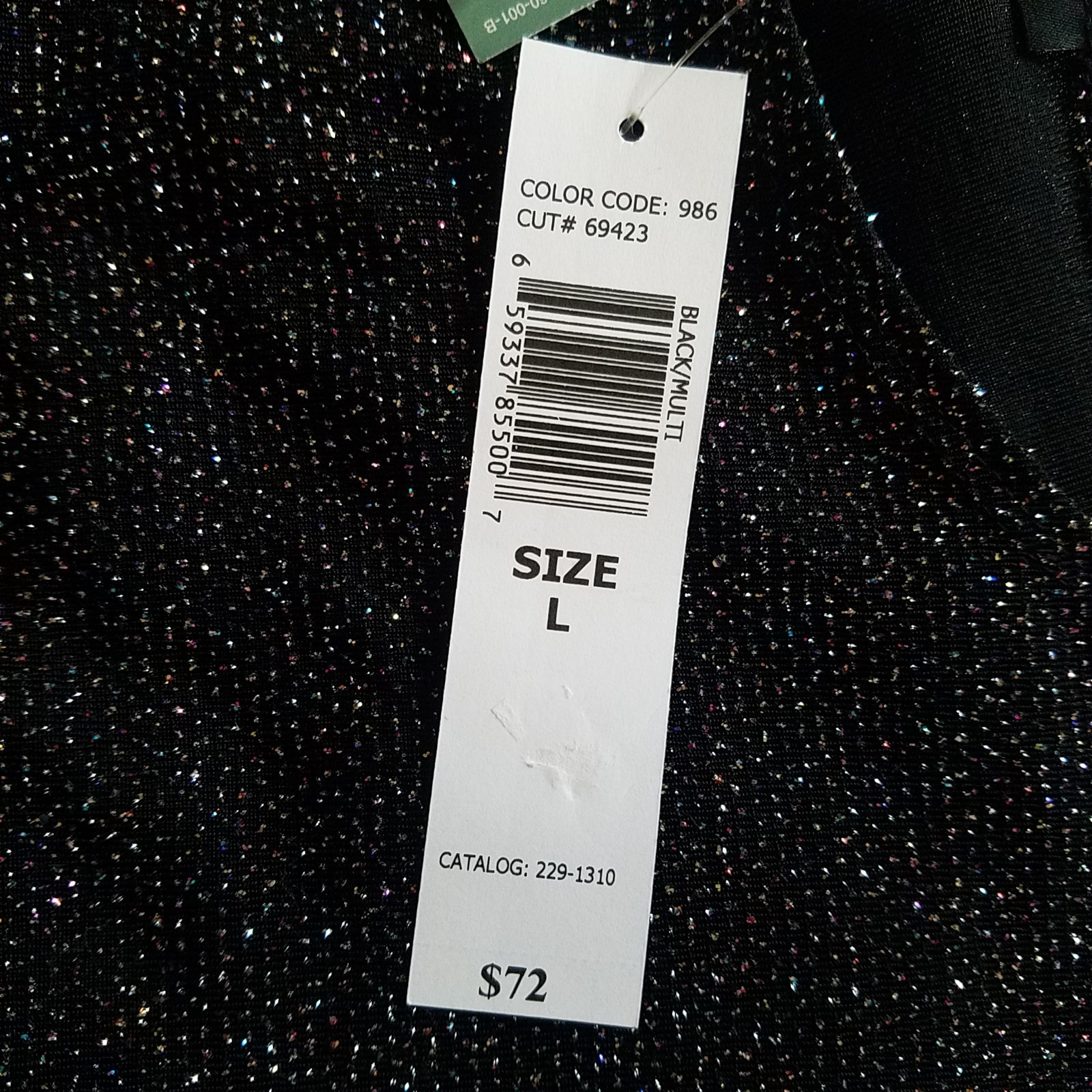 BLU SAGE Pullover Black Multicolor Metallic Threading Sparkling Cap Sleeve Women