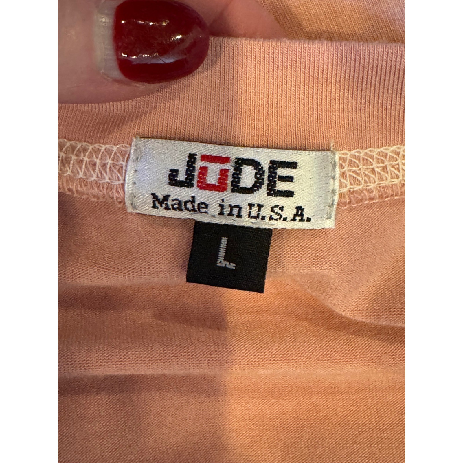 JUDE Shirt Women Large Pink Lace Up Knit Lightweight Pullover Athleisure USA