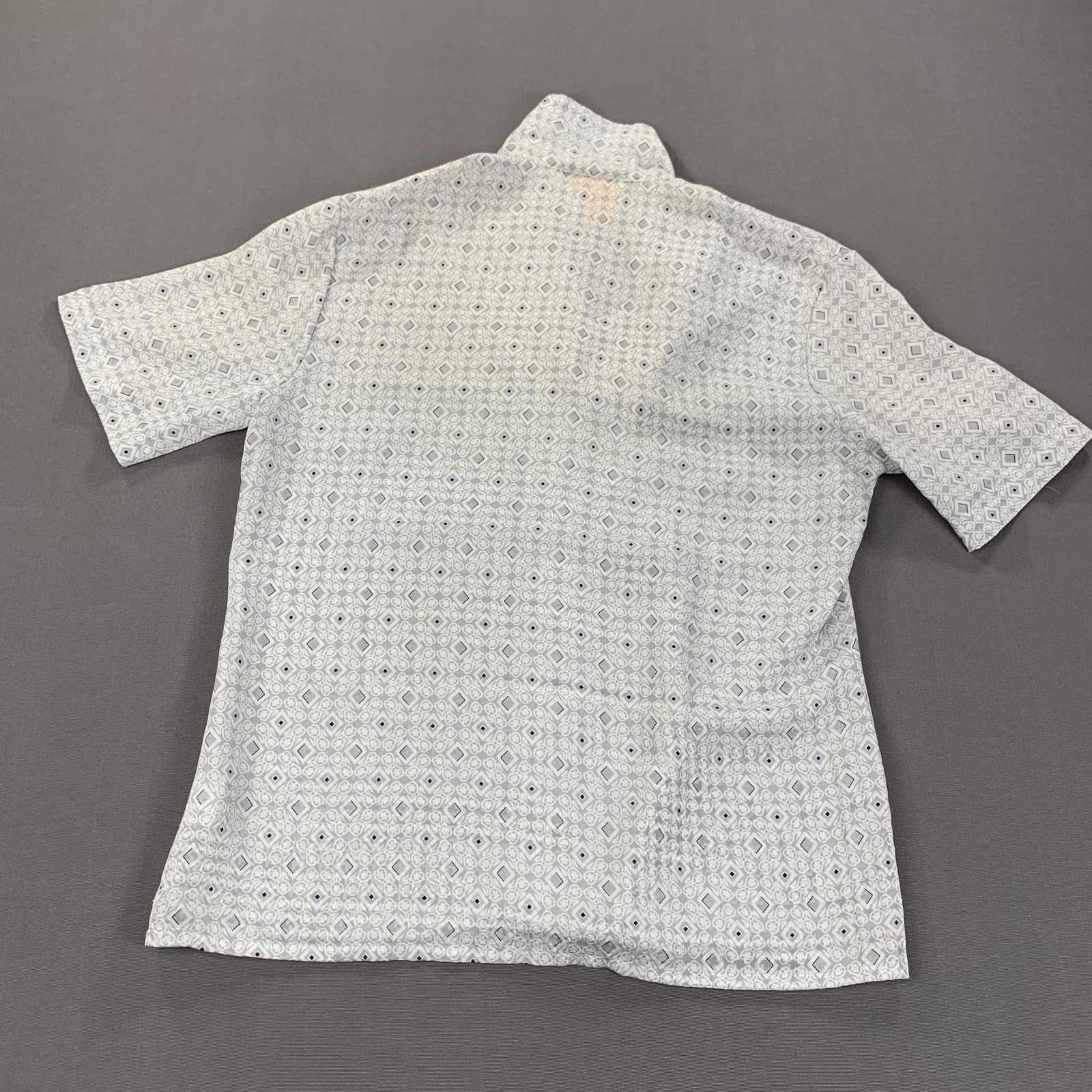 Vintage Pendleton Shirt Womens Large Gray Blue Geometric Print Button Front 90s