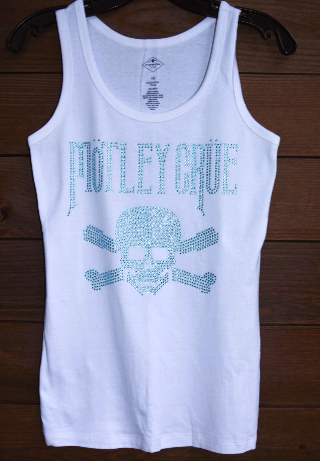 Motley Crue rhinestone bling shirt or tank XS S M L XL XXL 1X 2X 3X 4X 5X aqua