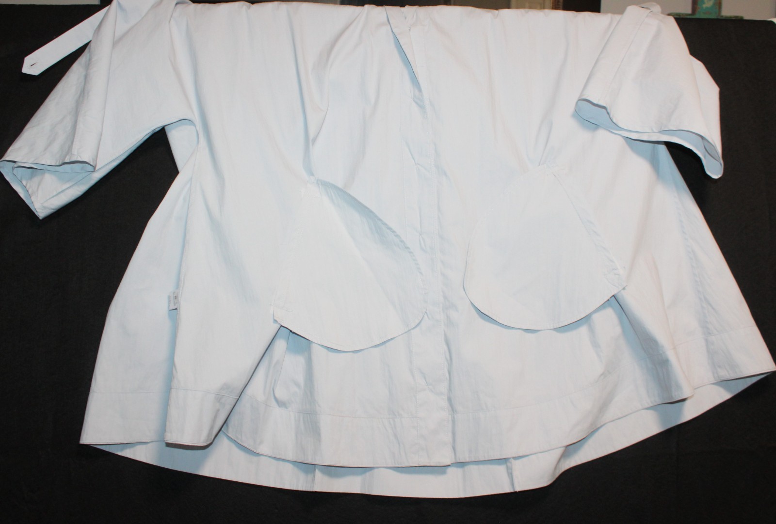 CO Oversized Cotton Button Down Shirt Dress Blue Size XL Swing marks see