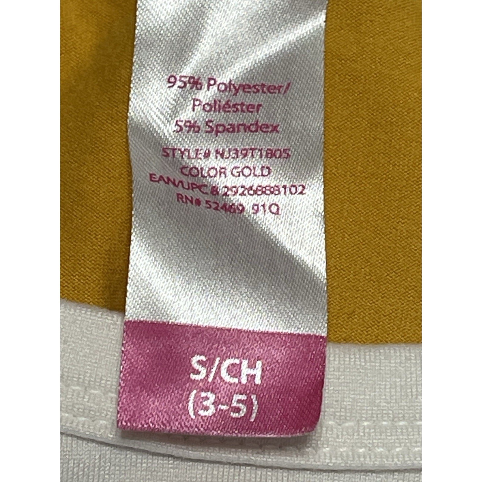 No Boundaries Womens Chevron Top Color Block Yellow Gray White Tee Shirt S