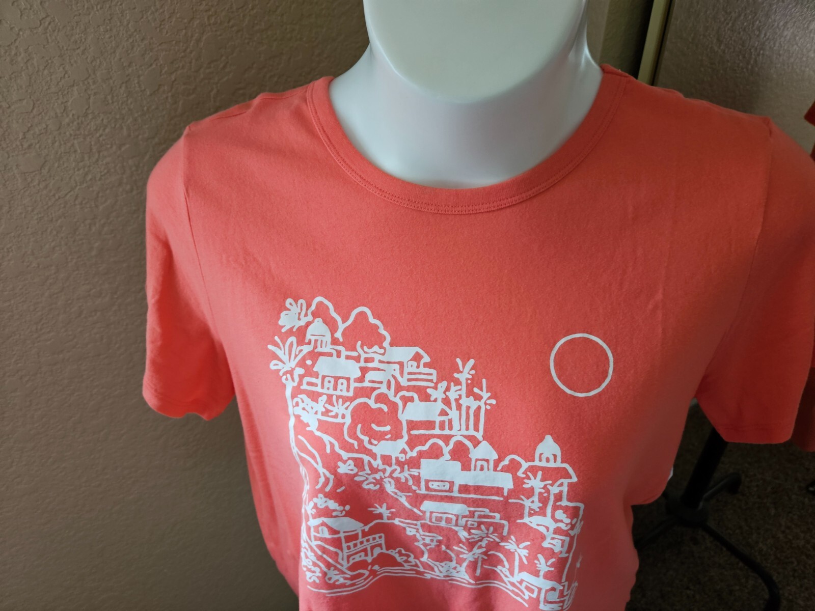 BRAND NEW: Women’s OLD NAVY Size XL Orange “City” Round Neck 100% Cotton Tee