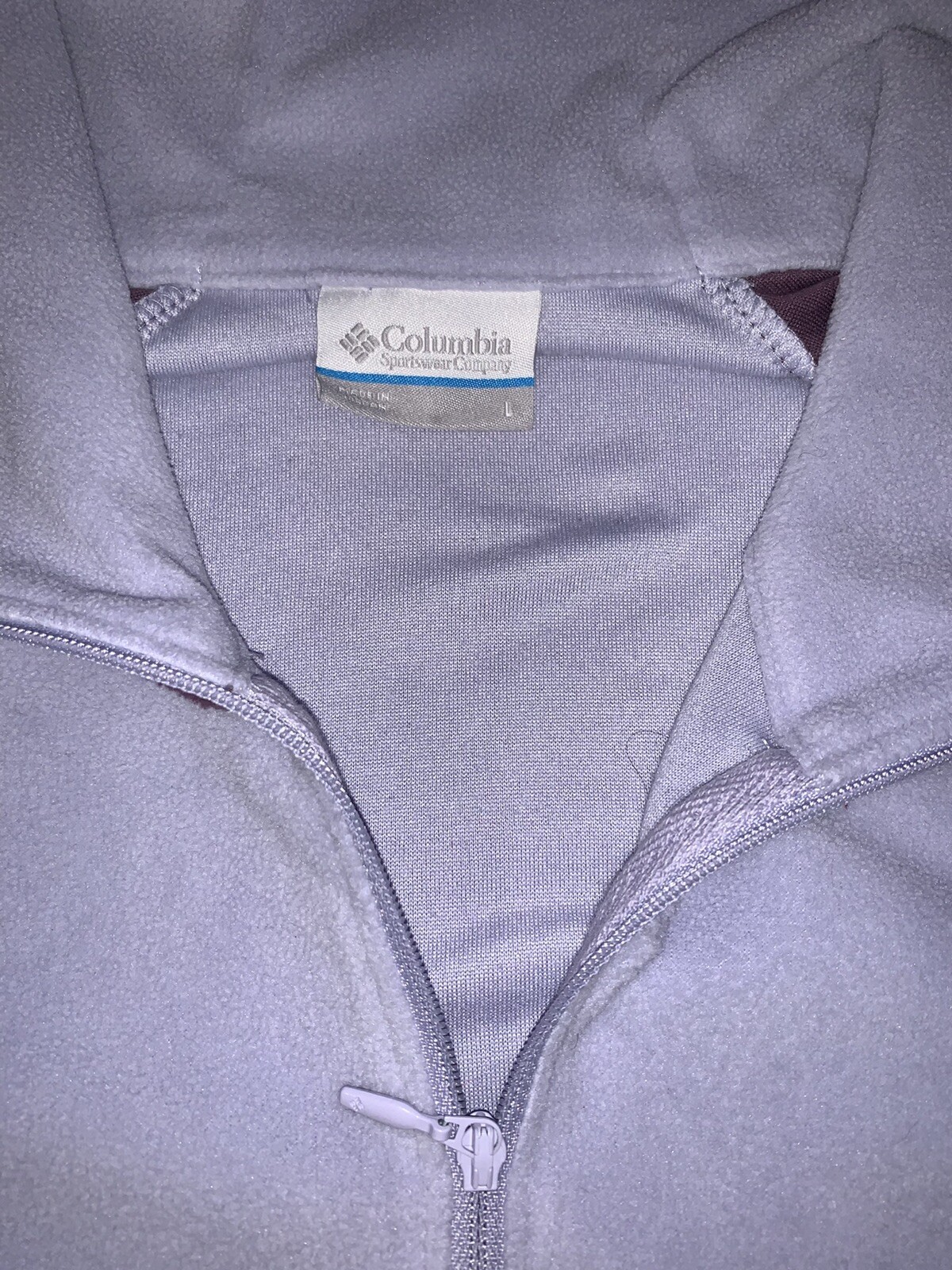 Women’s Columbia Large 1/4 Zip Jacket Fleece Pullover 2 Tone Light & Dark Purple