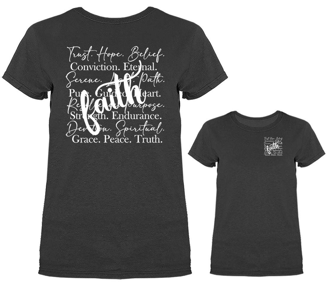 Faith Word Collage Christian Inspirational Religious T-shirt