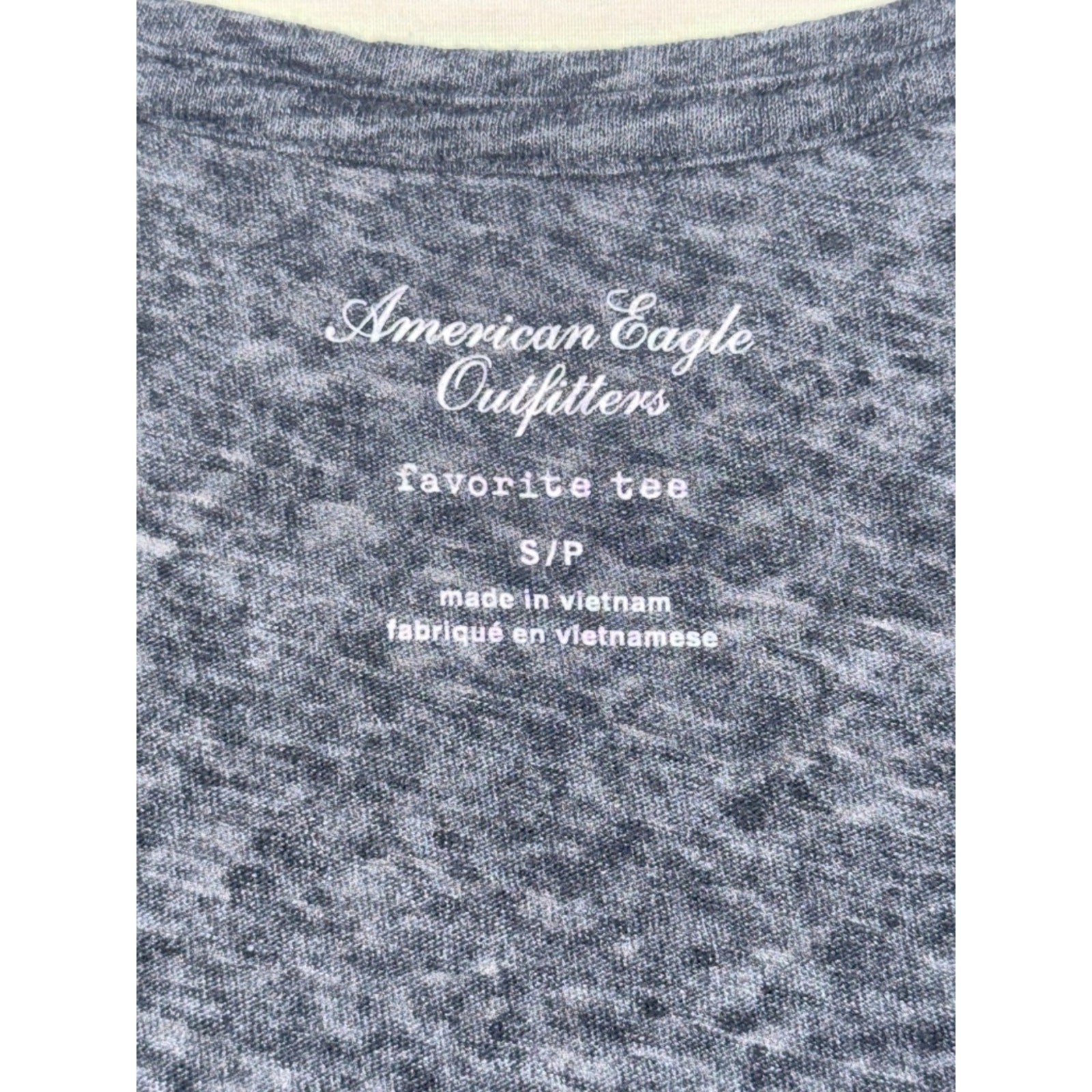 American Eagle Gray Heather Space Dye Scoop Neck Favorite Tee Small