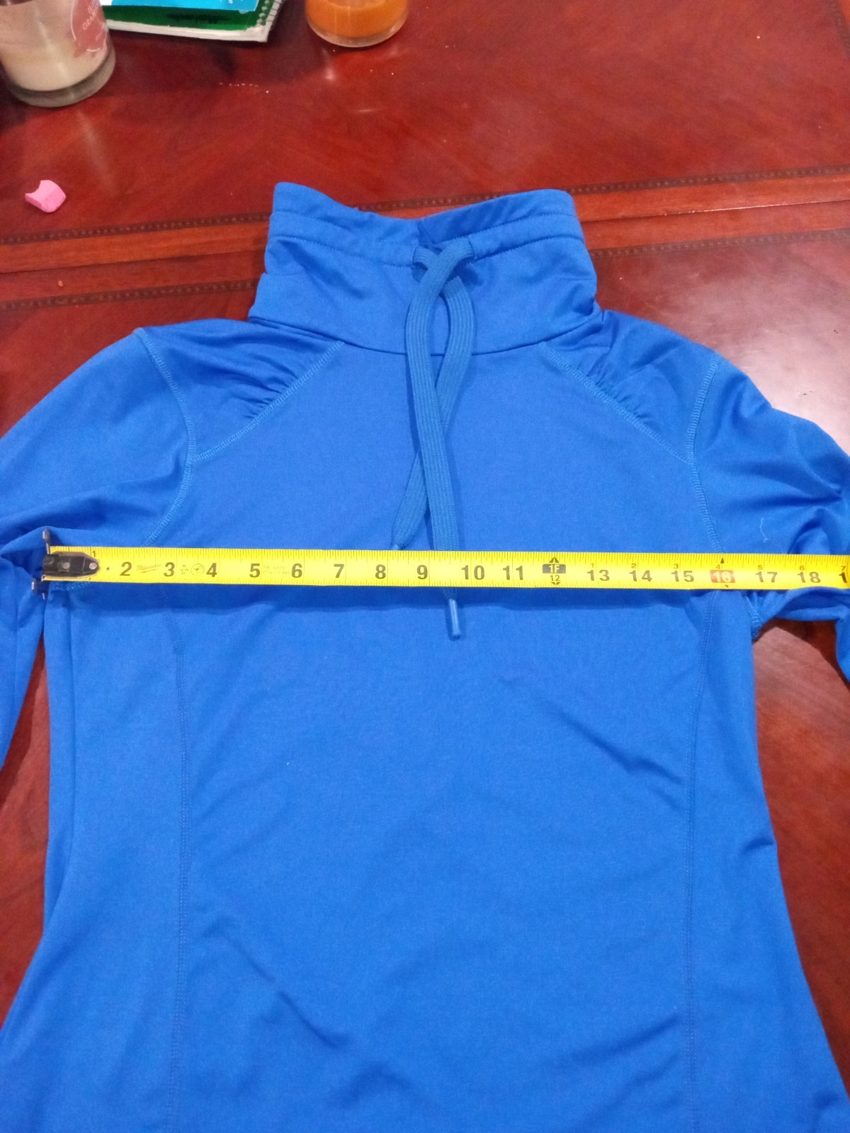Layer 8 Performance Women’s LS qwick-dry blue compression athletic shirt Med