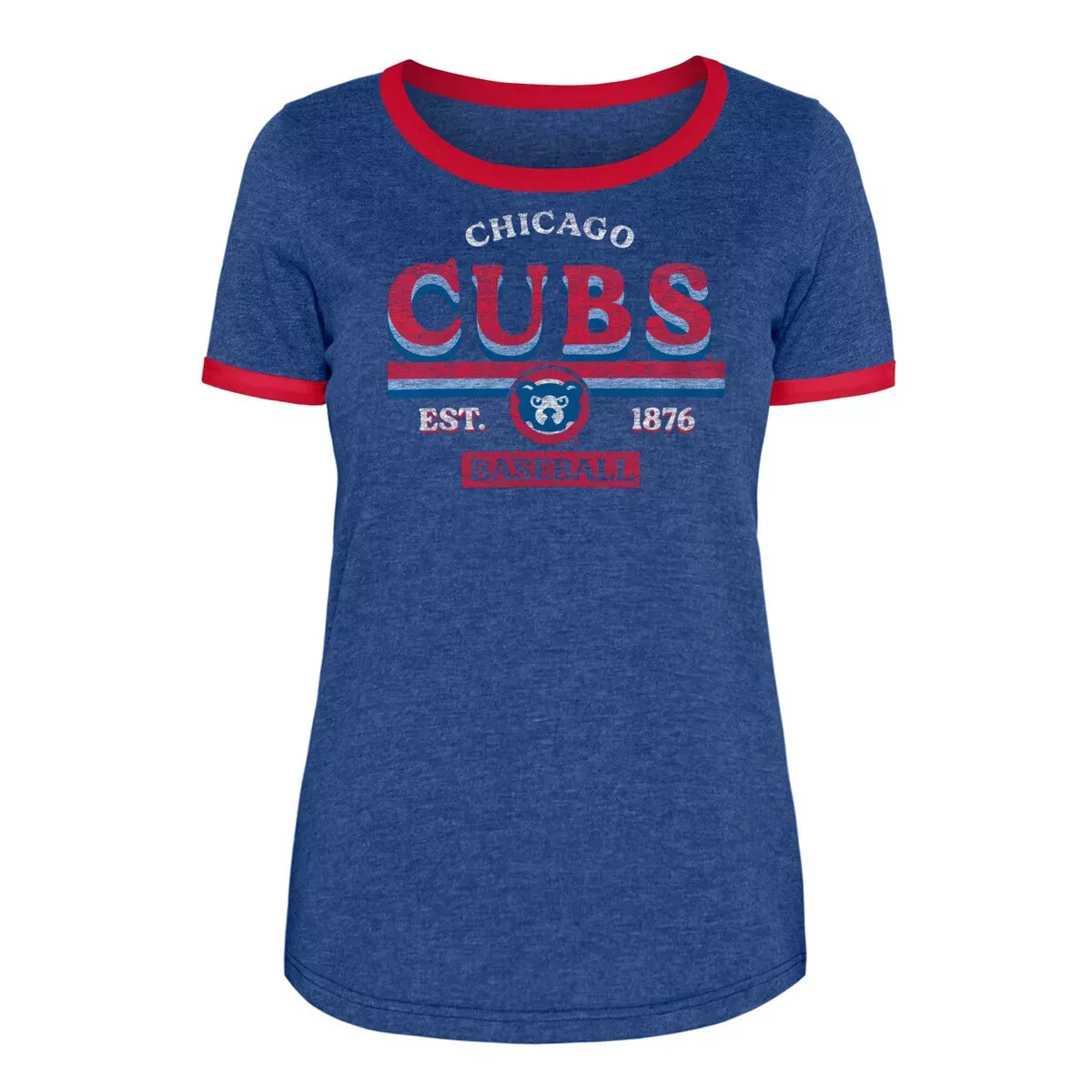 MLB Chicago Cubs Women’s Heather Bi-Blend Ringer T-Shirt – S