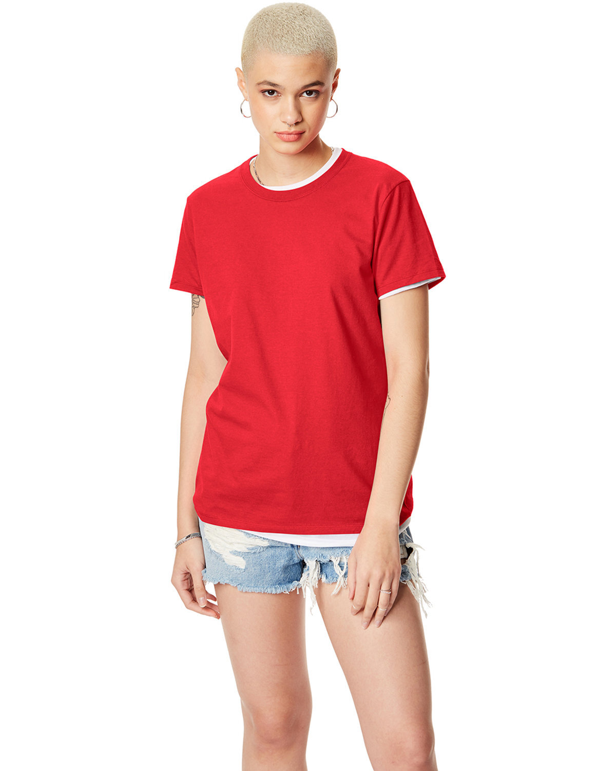 2 Pack Of Hanes SL04 Ladies Short Sleeve T Shirt Perfect-T Stylish Top T-Shirt