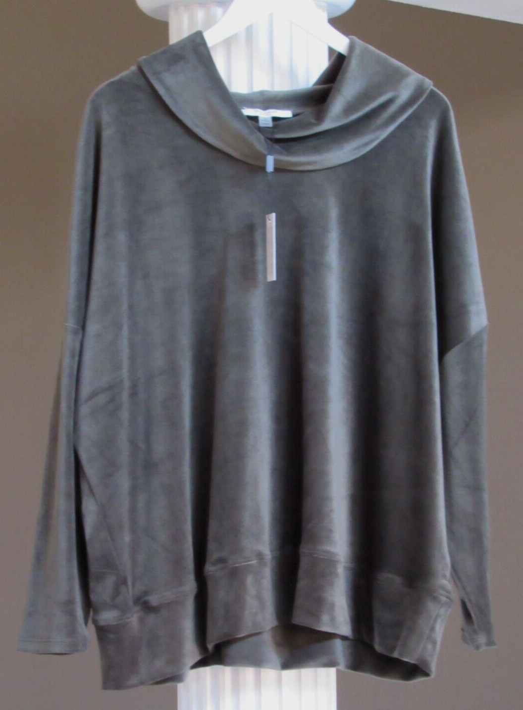CABLE & GAUGE STUDIO Velour Cowl Neck Drop Sleeve Size 3X Forest Night NWT