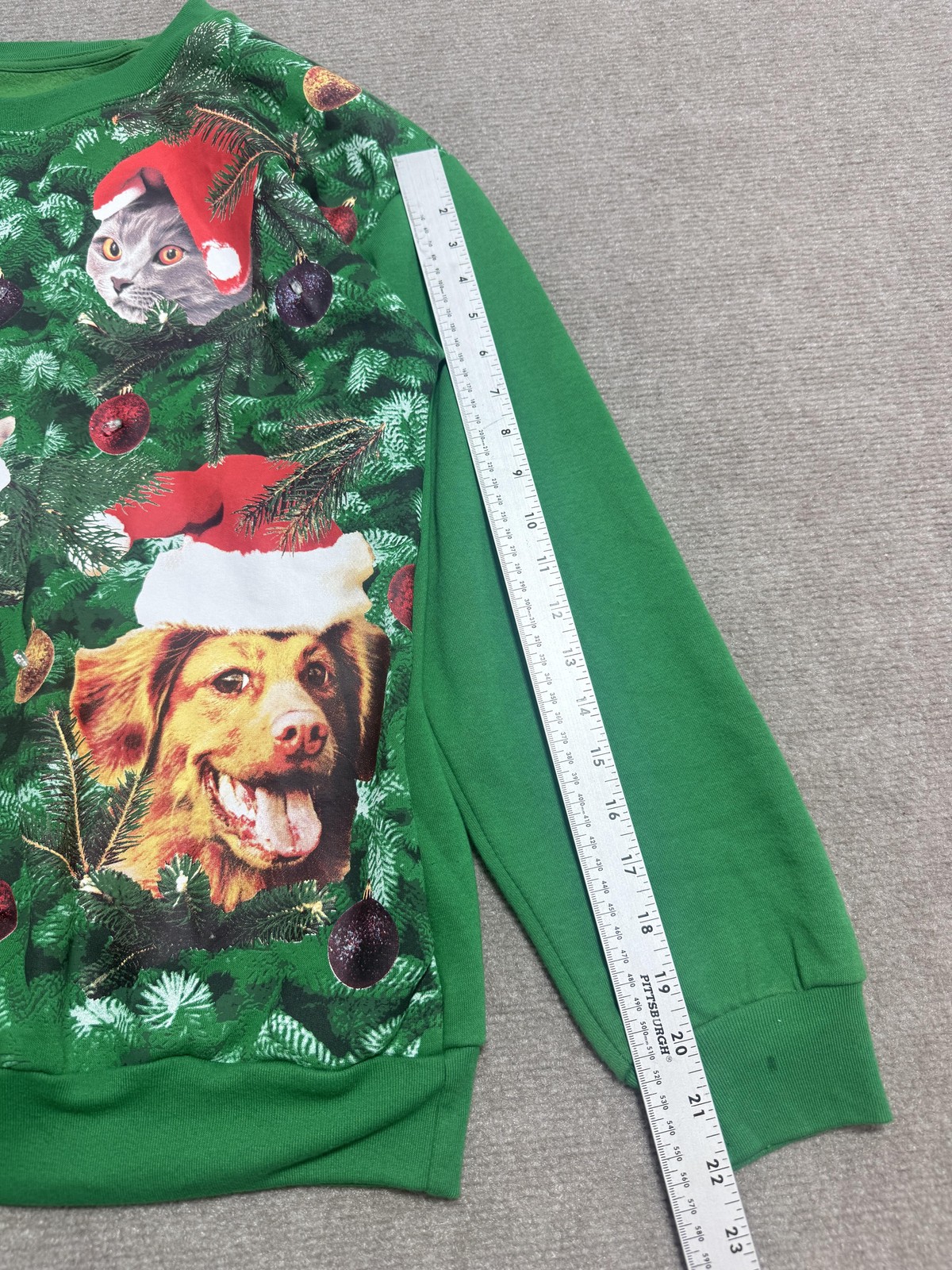 Freeze Sweatshirt Unisex Small Green Light Up Christmas Cat Dog Santa Ugly Pet