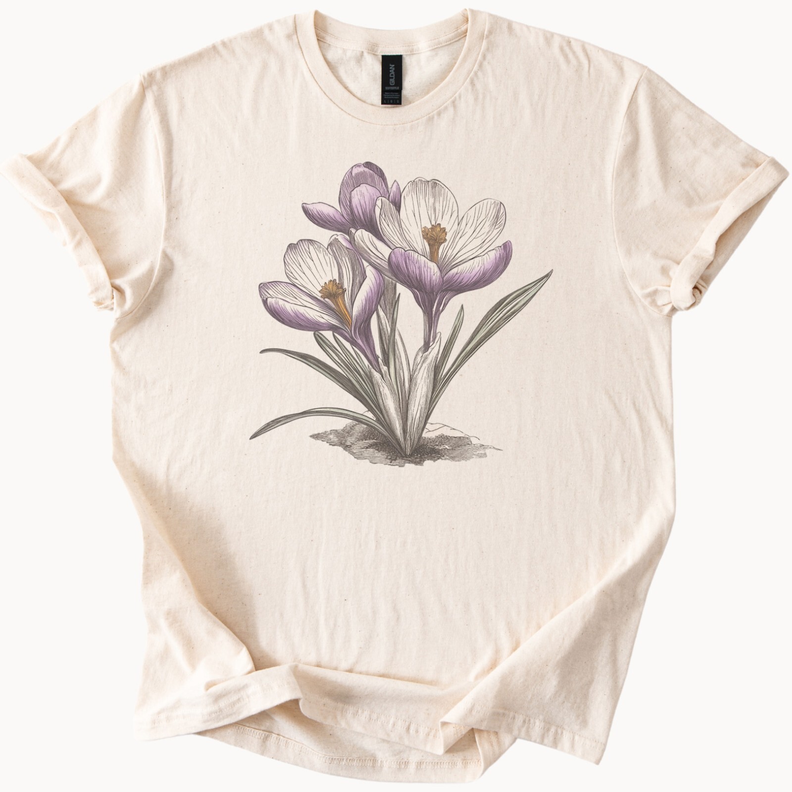 Crocus Tee Botanical Flower Shirt Spring Garden Gift
