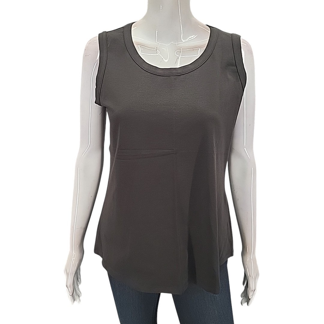 Christopher and Banks Womens Sleeveless Cotton Tank Top Medium Size Black Shirt
