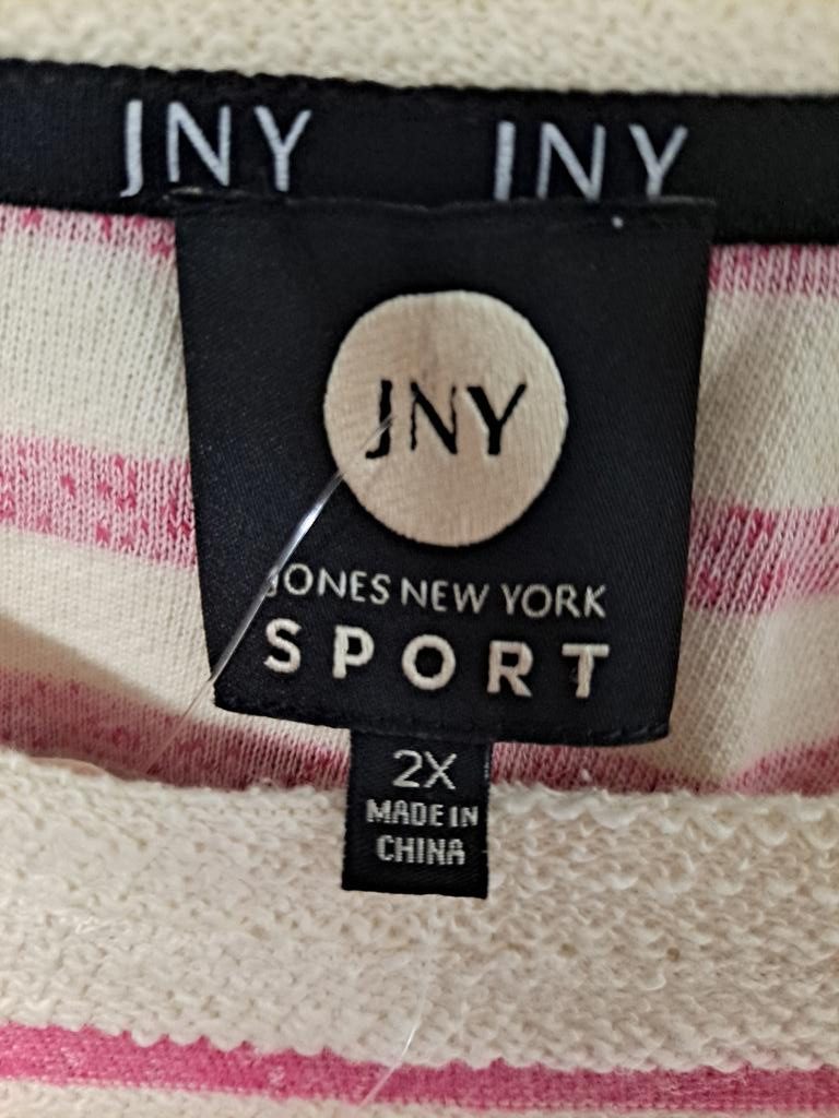 New with Tags Pink and White Striped JNY Sport Size 2X