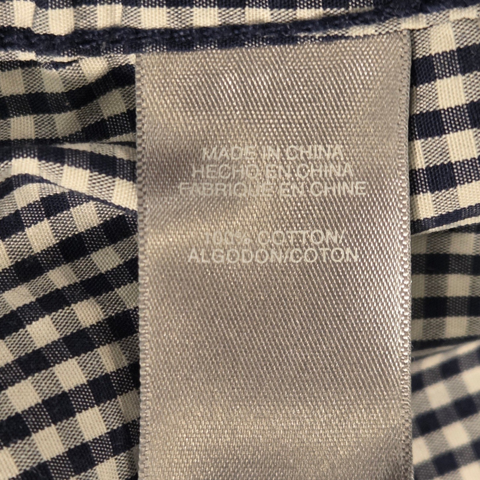 Liz Claiborne Women’s 100% Cotton Gingham Short Sleeve Button Up Shirt Size L