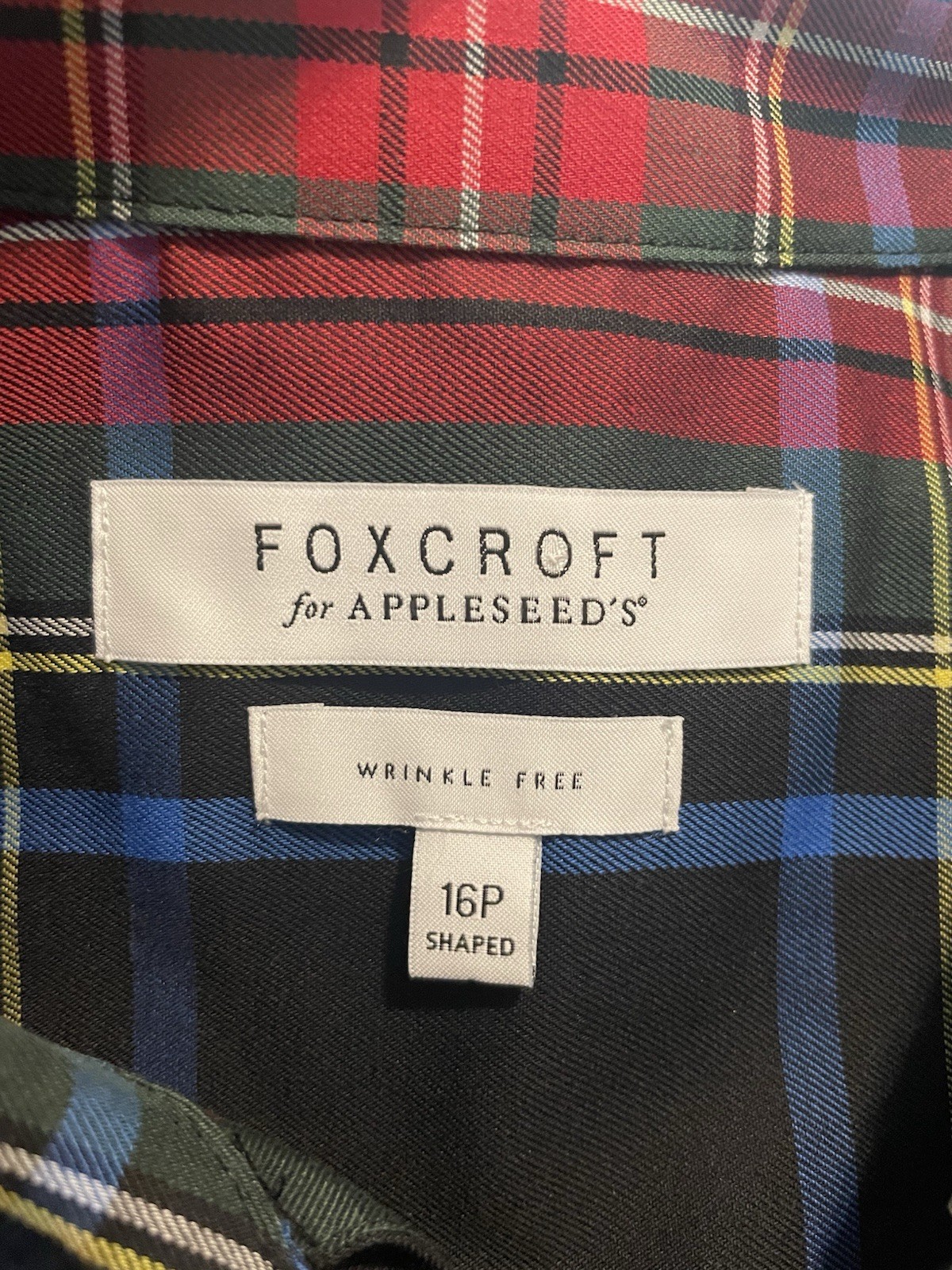 Foxcroft for Appleseed’s Wrinkle Resistant Plaid Shaped Shirt 16P Petite