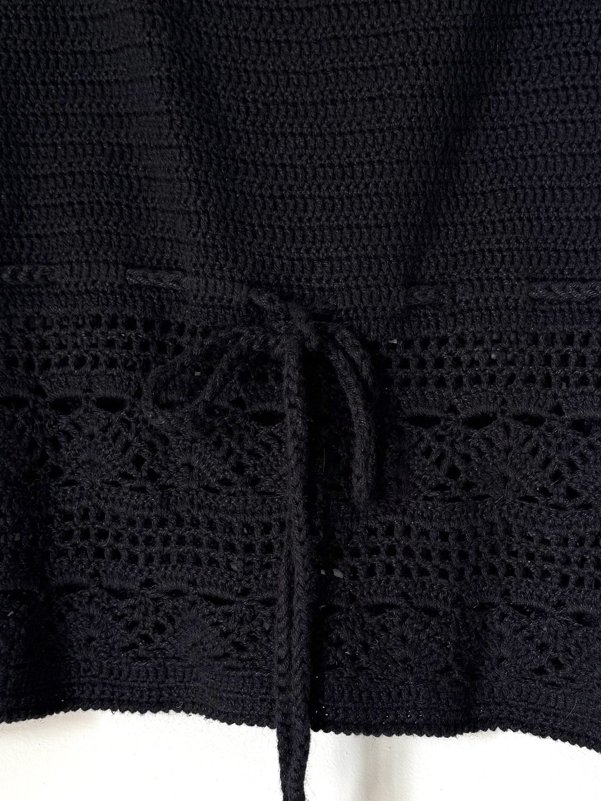One Step Up Y2K Black Cotton Ramie Crochet Camisole Sz Large 11-13 Vintage NWT