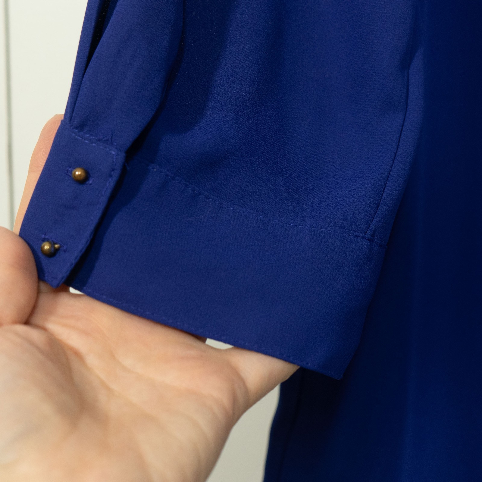 Express Flowy Tunic Top sz SmallSapphire Blue Corporate Loose 3/4 Sleeve Cobalt