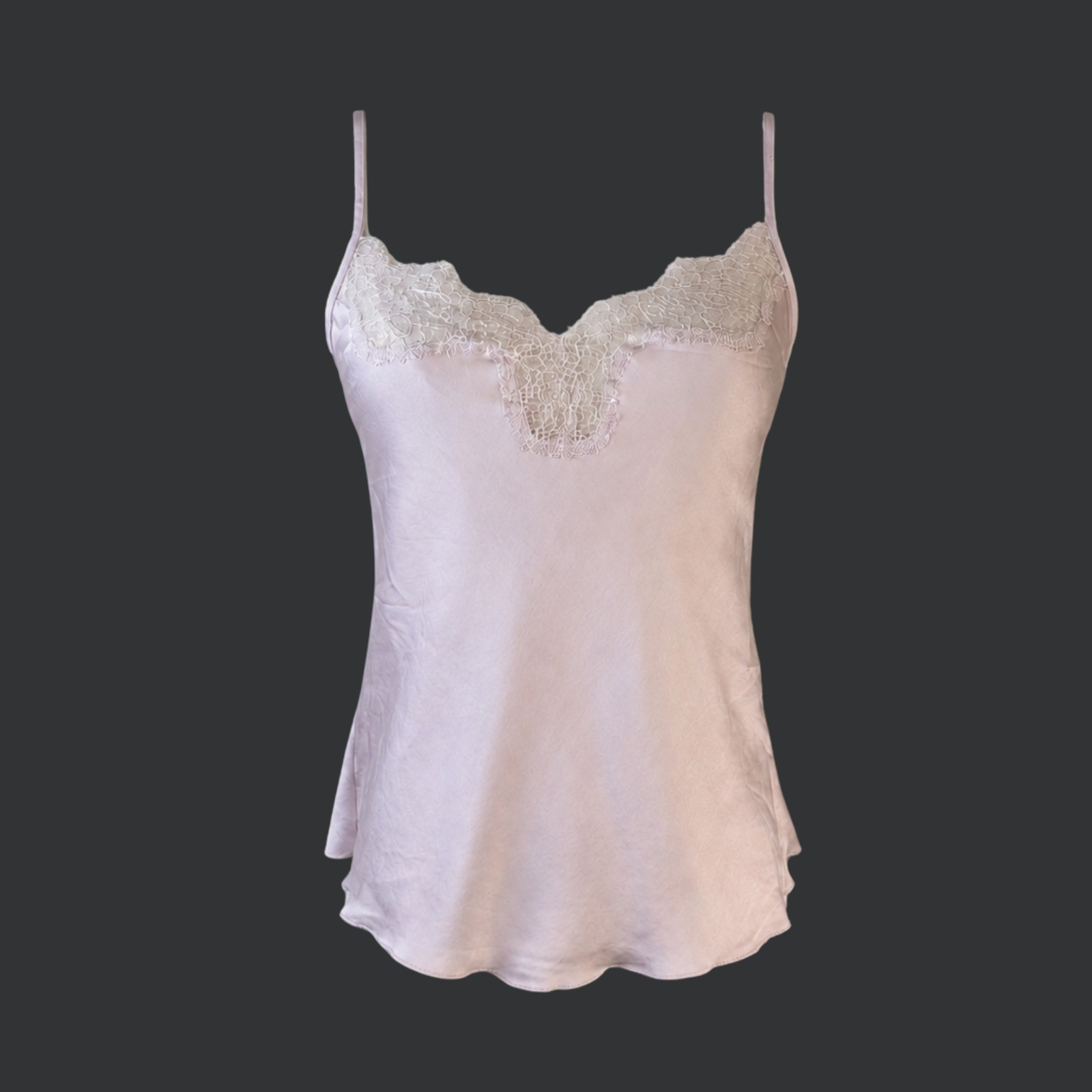 Victoria’s Secret Cami Top Women XS Y2K Satin Lace Trim Coquette Blush Babydoll