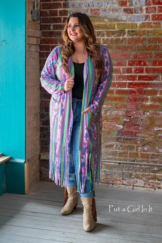 New PLUS SIZE Womens AZTEC SERAPE KIMONO FRINGE WRAP CARDIGAN DUSTER XL 1X 2X 3X